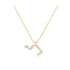 Lamed - Hebrew Alef-Bet letter diamond Necklace - Lamed letter