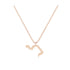 Lamed - Hebrew Alef-Bet letter diamond Necklace - Lamed letter