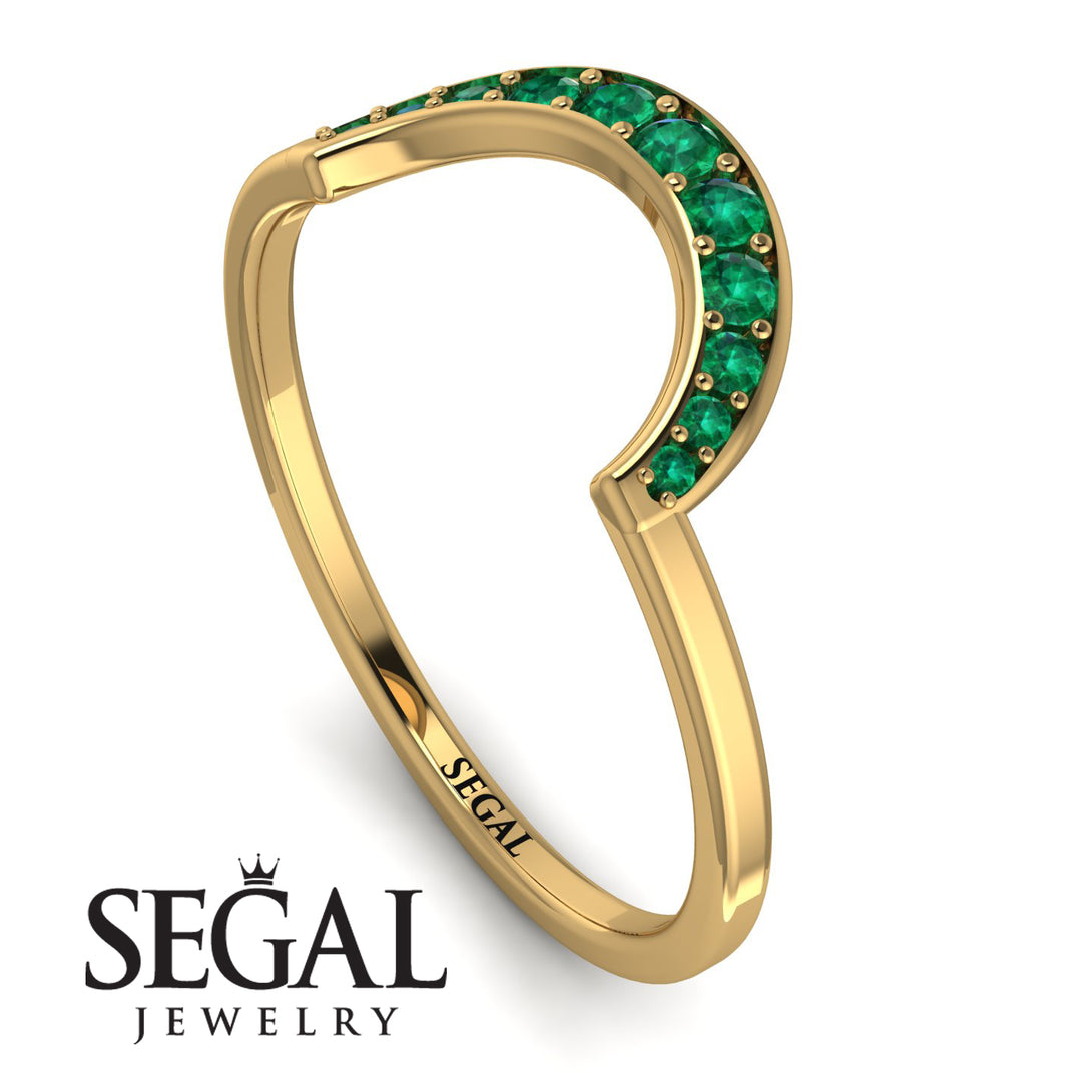Large Half Round Stacking Emerald Ring - Brooke No. 4