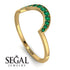 Large Half Round Stacking Emerald Ring - Brooke No. 4