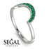 Large Half Round Stacking Emerald Ring - Brooke No. 6 image 6