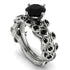 Leaves All Around Black Diamond Wedding Bridal Set - Sydney 2ct No. 39