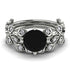 Leaves All Around Black Diamond Wedding Bridal Set - Sydney 2ct No. 9