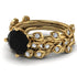 Leaves All Around Black Diamond Wedding Bridal Set - Sydney 2ct No. 7