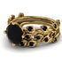 Leaves All Around Black Diamond Wedding Bridal Set - Sydney 2ct No. 37