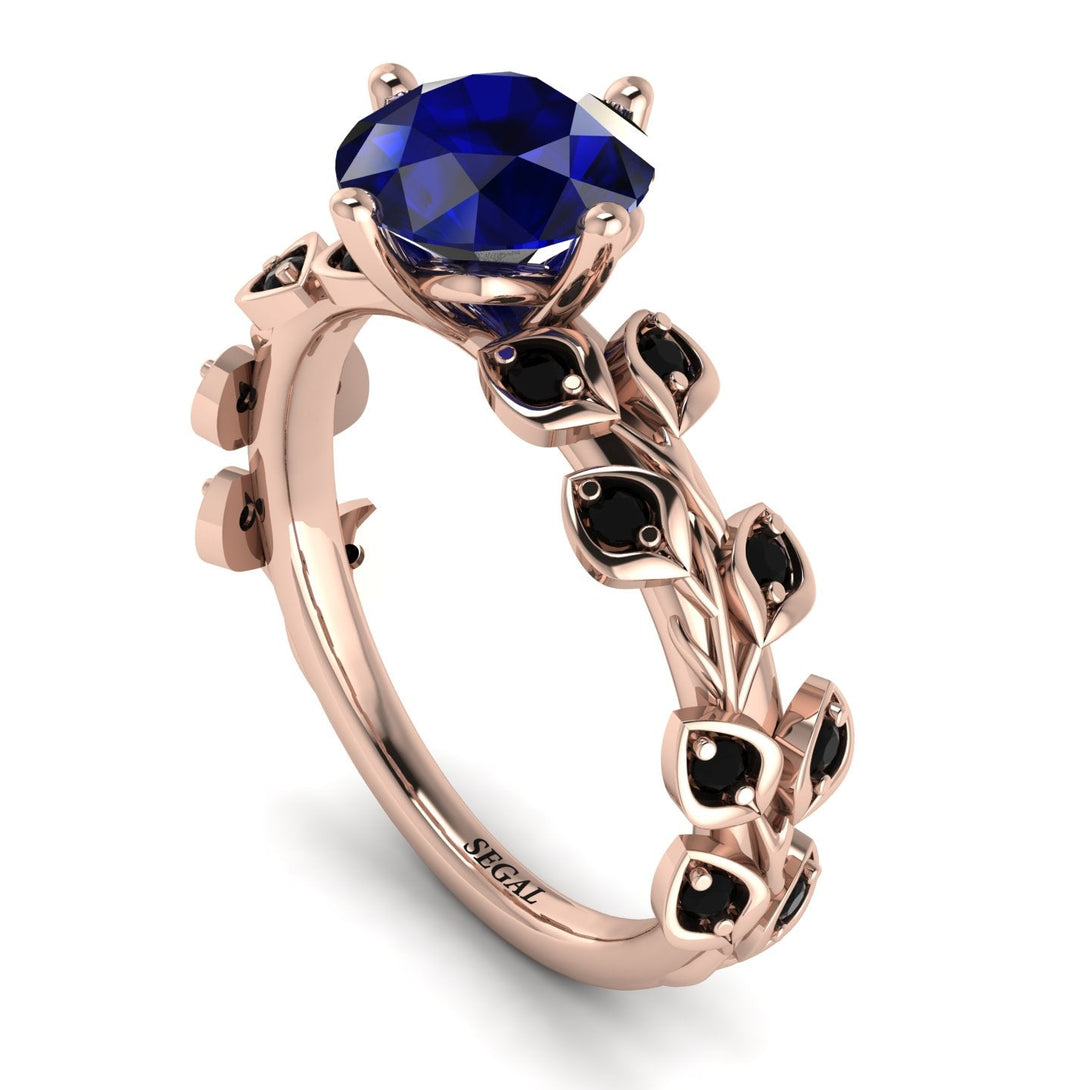 Leaves All Around Blue Sapphire Ring - Sydney 2ct No. 44