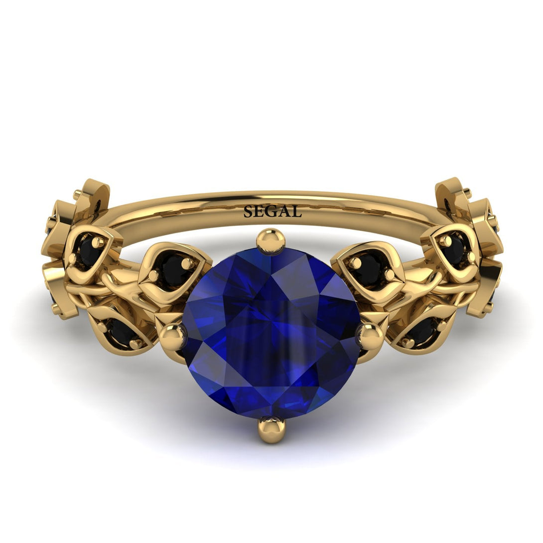 Leaves All Around Blue Sapphire Ring - Sydney 2ct No. 43
