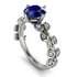 Leaves All Around Blue Sapphire White Gold Ring - Sydney 2ct No. 15