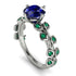Leaves All Around Blue Sapphire White Gold Ring - Sydney 2ct No. 30