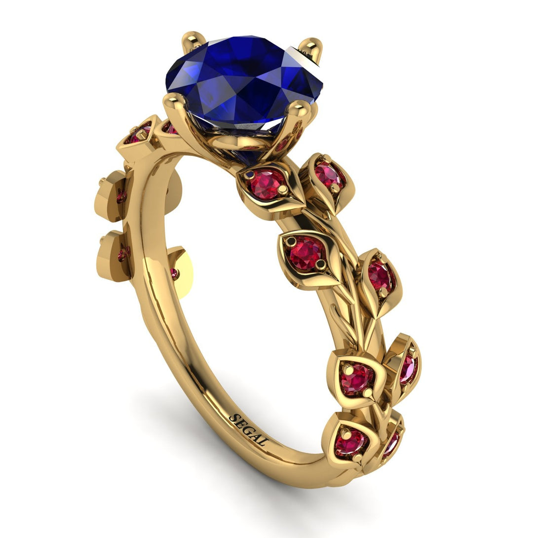 Leaves All Around Blue Sapphire Ring - Sydney 2ct No. 58