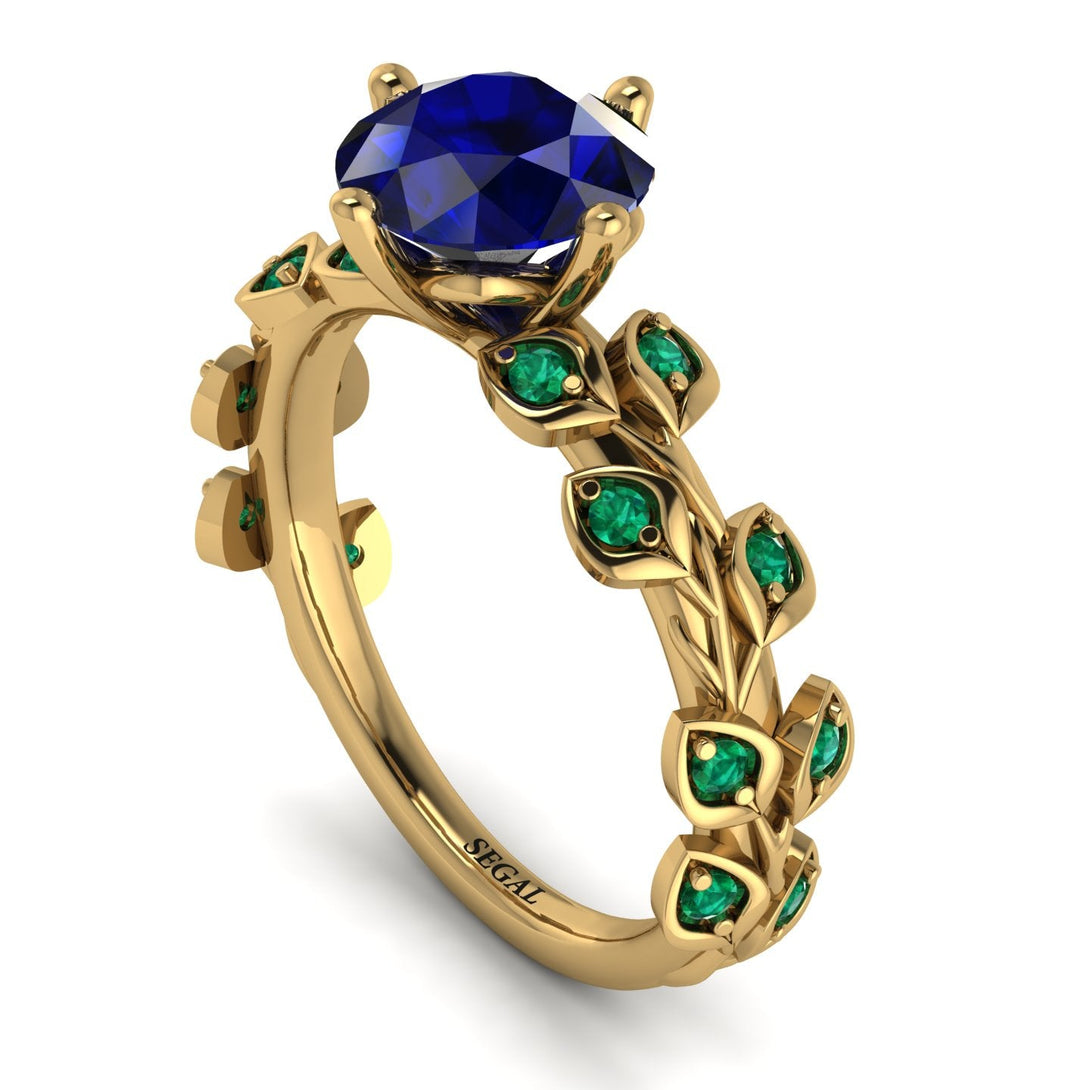 Leaves All Around Blue Sapphire Ring - Sydney 2ct No. 28