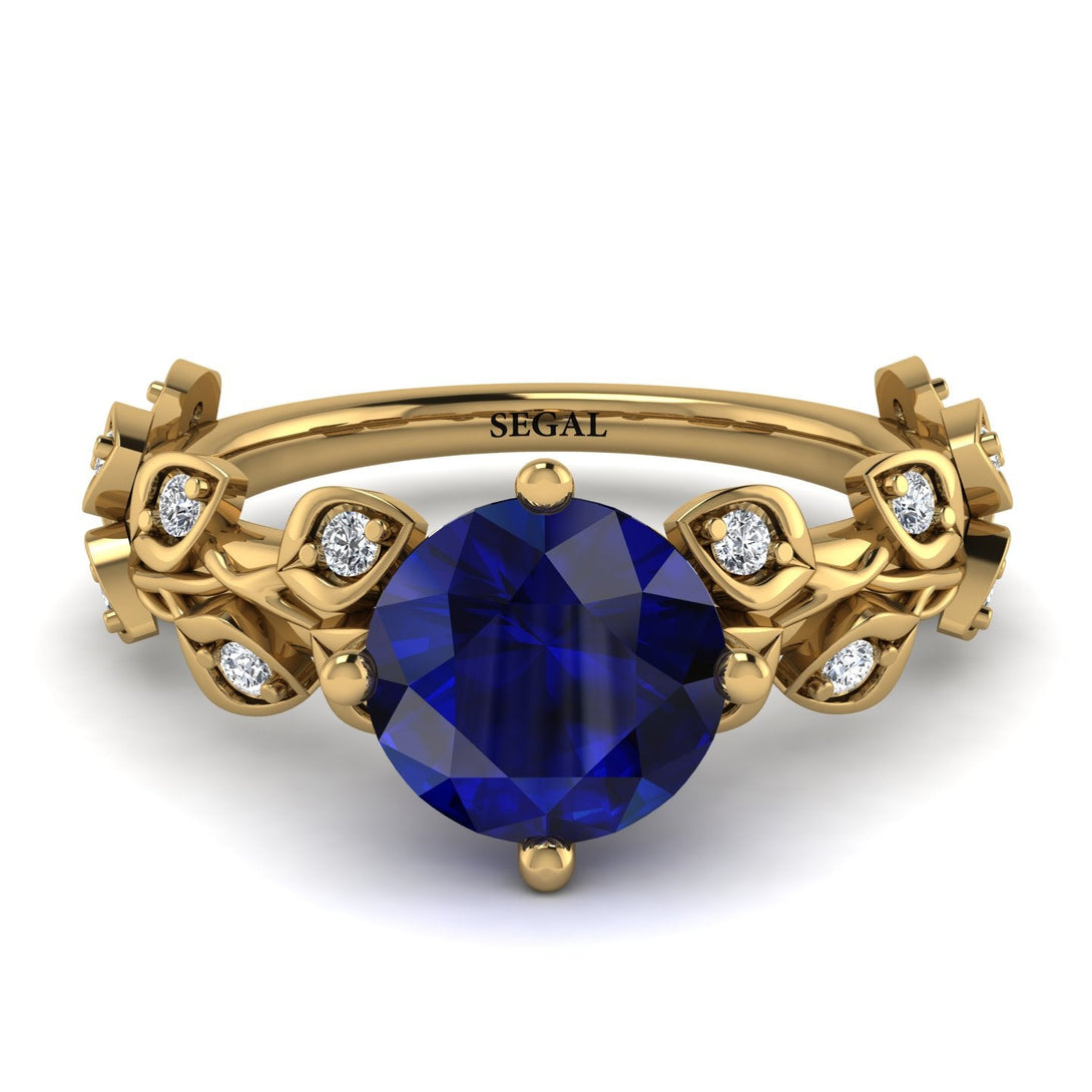 Leaves All Around Blue Sapphire Ring - Sydney 2ct No. 13