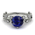 Leaves All Around Blue Sapphire White Gold Ring - Sydney 2ct No. 15