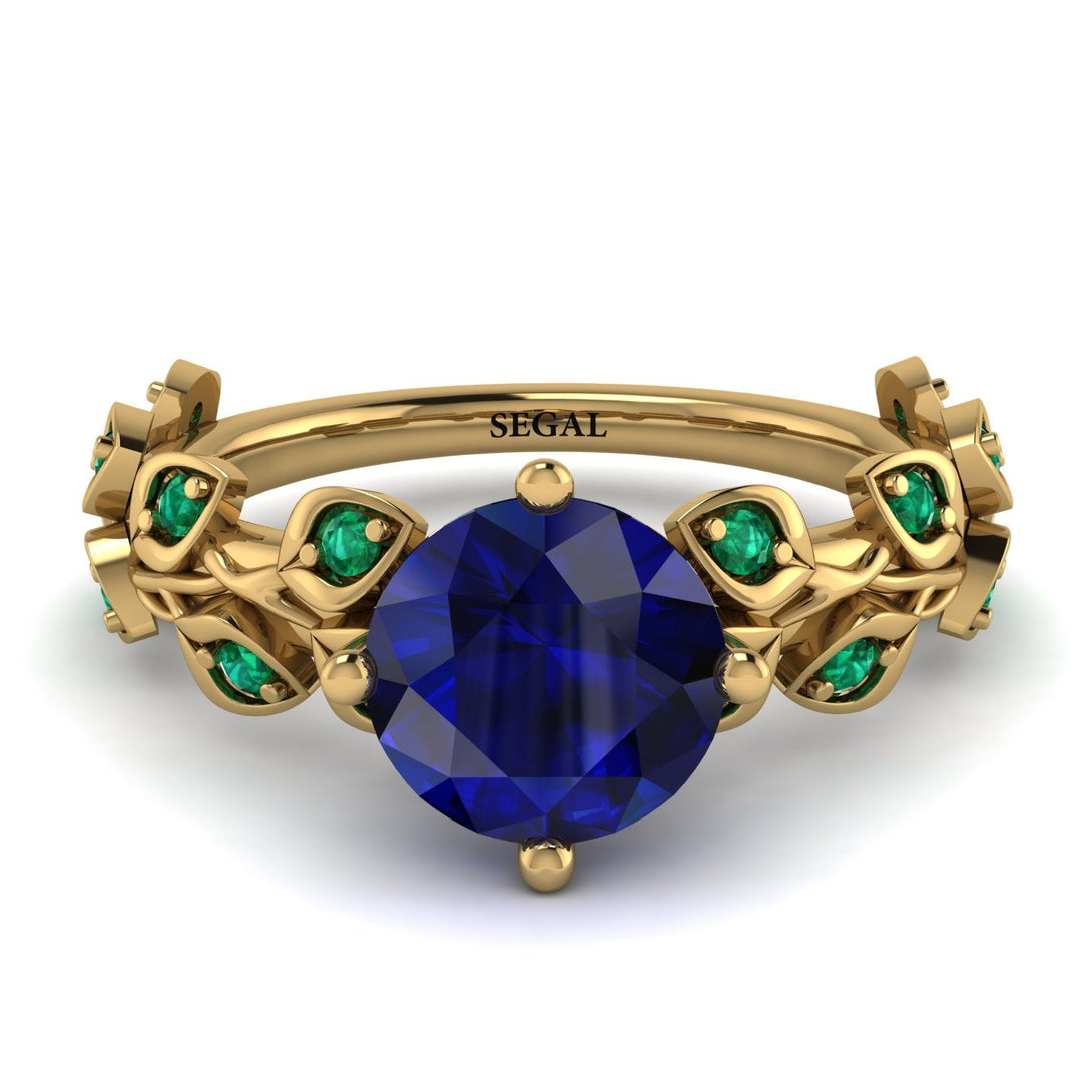 Leaves All Around Blue Sapphire Ring - Sydney 2ct No. 28