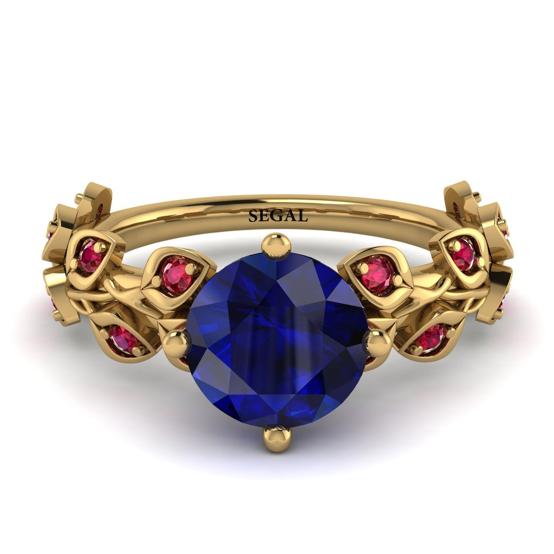 Leaves All Around Blue Sapphire Ring - Sydney 2ct No. 58
