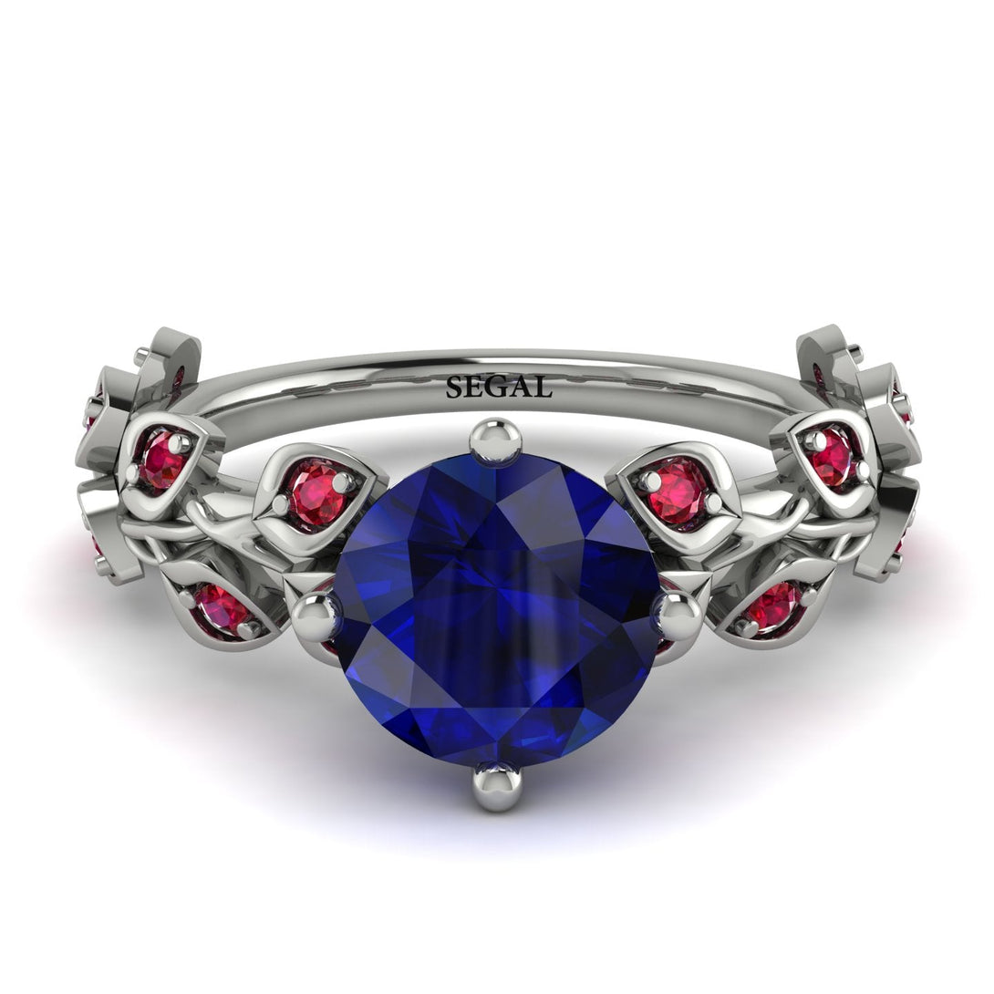 Leaves All Around Blue Sapphire Ring - Sydney 2ct No. 60