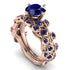 Leaves All Around Blue Sapphire Wedding Bridal Set - Sydney 2ct No. 74
