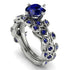 Leaves All Around Blue Sapphire Wedding Bridal Set - Sydney 2ct No. 75