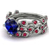 Leaves All Around Blue Sapphire Wedding Bridal Set - Sydney 2ct No. 60