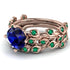 Leaves All Around Blue Sapphire Wedding Bridal Set - Sydney 2ct No. 29