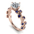Leaves All Around Rose Gold Diamond Ring - Sydney 2ct No. 62
