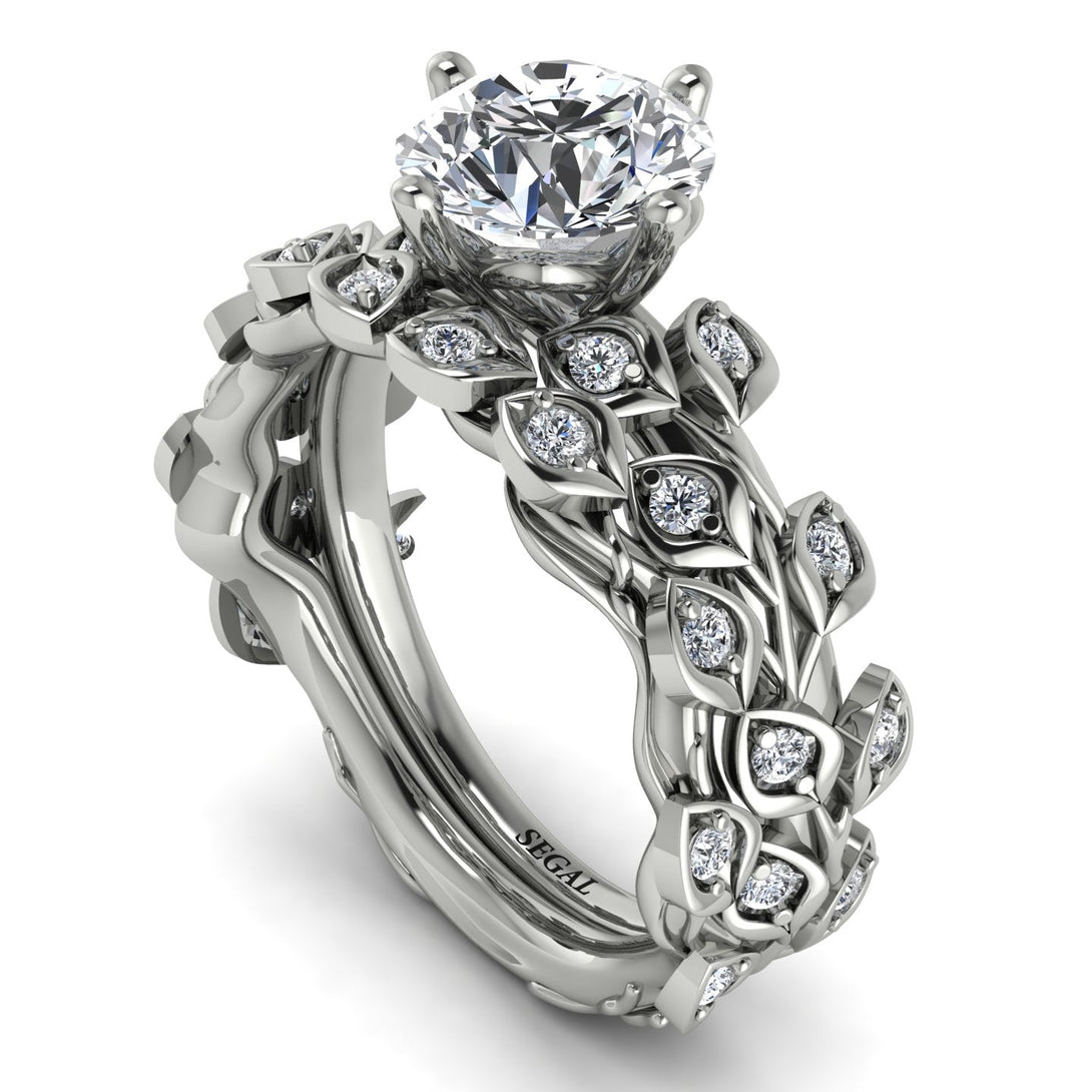 Leaves All Around Natural Diamond Wedding Bridal Set - Sydney 2ct No. 3