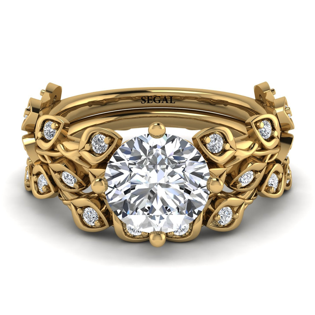 Leaves All Around Natural Diamond Wedding Bridal Set - Sydney 2ct No. 1