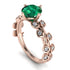 Leaves All Around Rose Gold Emerald Ring - Sydney 2ct No. 5