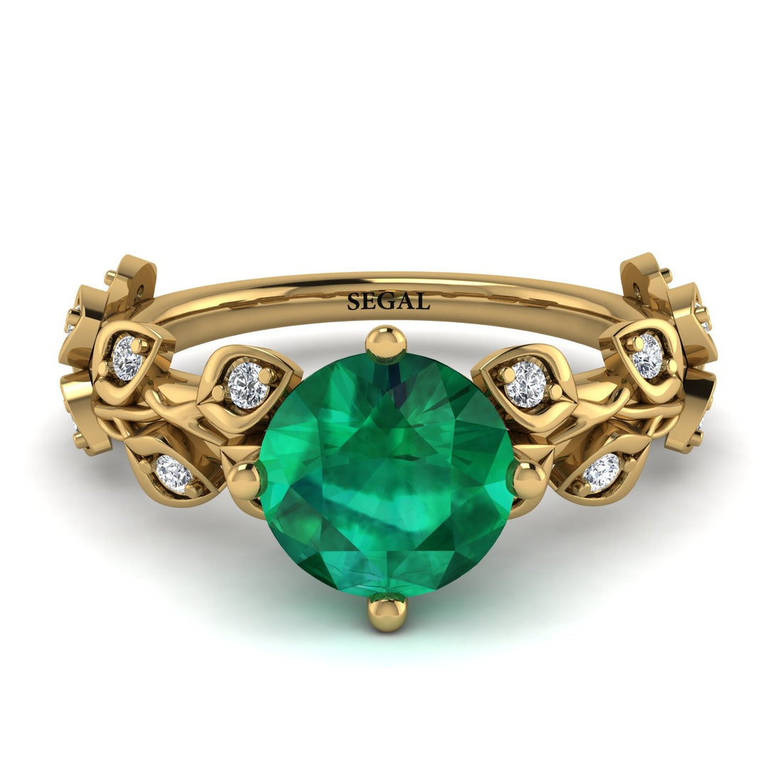 Leaves All Around Emerald Ring - Sydney 2ct No. 4