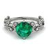 Leaves All Around White Gold Emerald Ring - Sydney 2ct No. 6