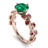 Leaves All Around Rose Gold Emerald Ring - Sydney 2ct No. 50