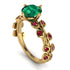 Leaves All Around Yellow Gold Emerald Ring - Sydney 2ct No. 49