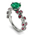 Leaves All Around White Gold Emerald Ring - Sydney 2ct No. 51