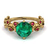 Leaves All Around Yellow Gold Emerald Ring - Sydney 2ct No. 49