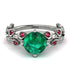 Leaves All Around White Gold Emerald Ring - Sydney 2ct No. 51