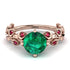 Leaves All Around Rose Gold Emerald Ring - Sydney 2ct No. 50