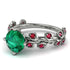 Leaves All Around White Gold Emerald Ring - Sydney 2ct No. 51