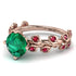 Leaves All Around Rose Gold Emerald Ring - Sydney 2ct No. 50