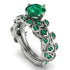 Leaves All Around Green Emerald Wedding Bridal Set - Sydney 2ct No. 21