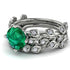 Leaves All Around Green Emerald Wedding Bridal Set - Sydney 2ct No. 6