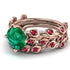 Leaves All Around Green Emerald Wedding Bridal Set - Sydney 2ct No. 50