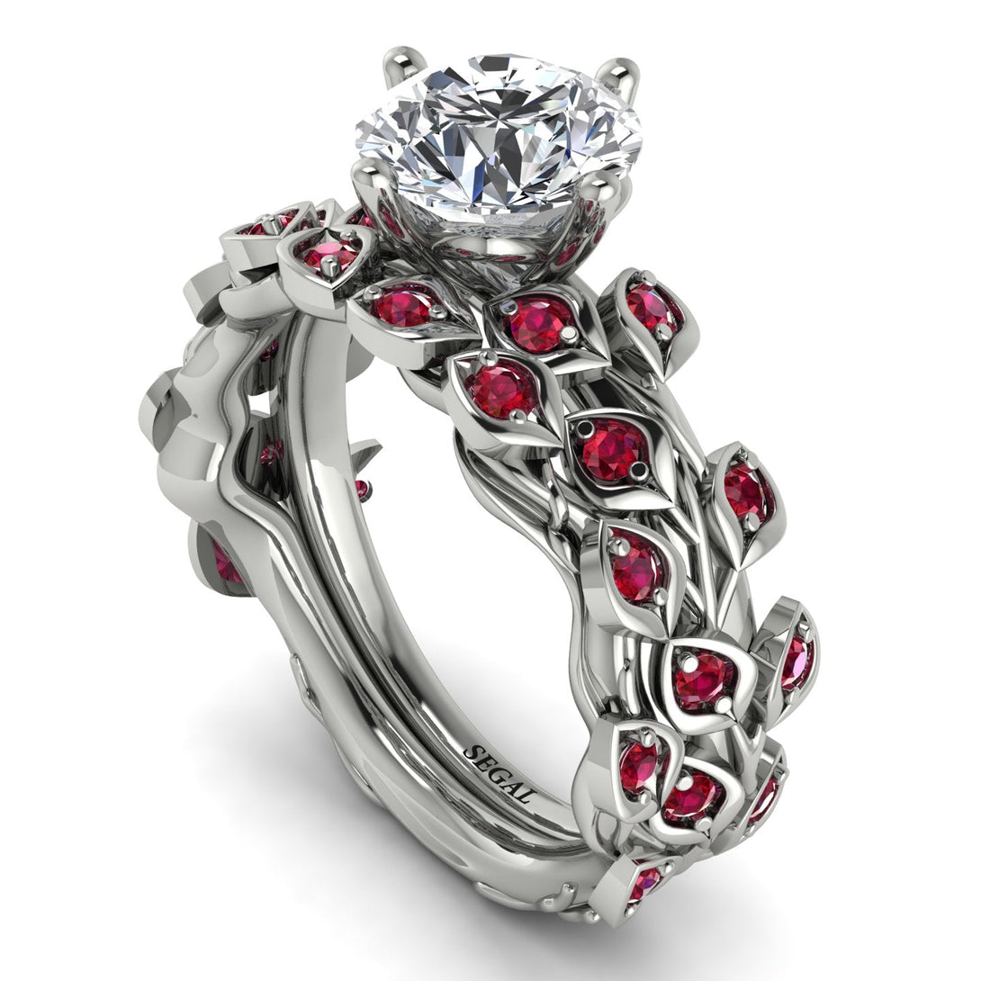 Leaves All Around Natural Diamond Wedding Bridal Set - Sydney 2ct No. 48