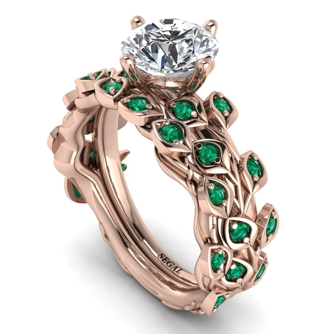 Leaves All Around Natural Diamond Wedding Bridal Set - Sydney 2ct No. 17