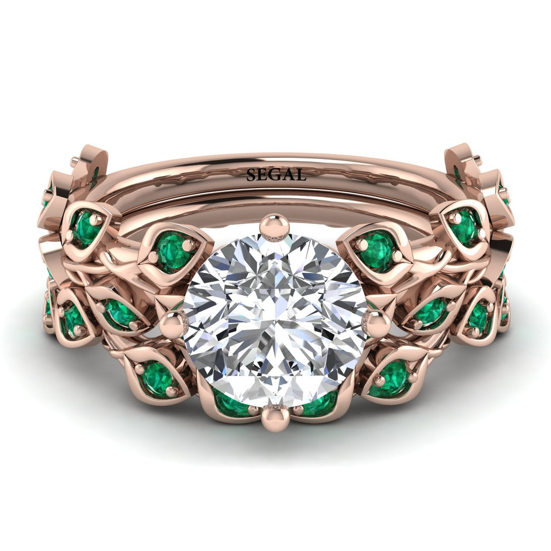 Leaves All Around Natural Diamond Wedding Bridal Set - Sydney 2ct No. 17