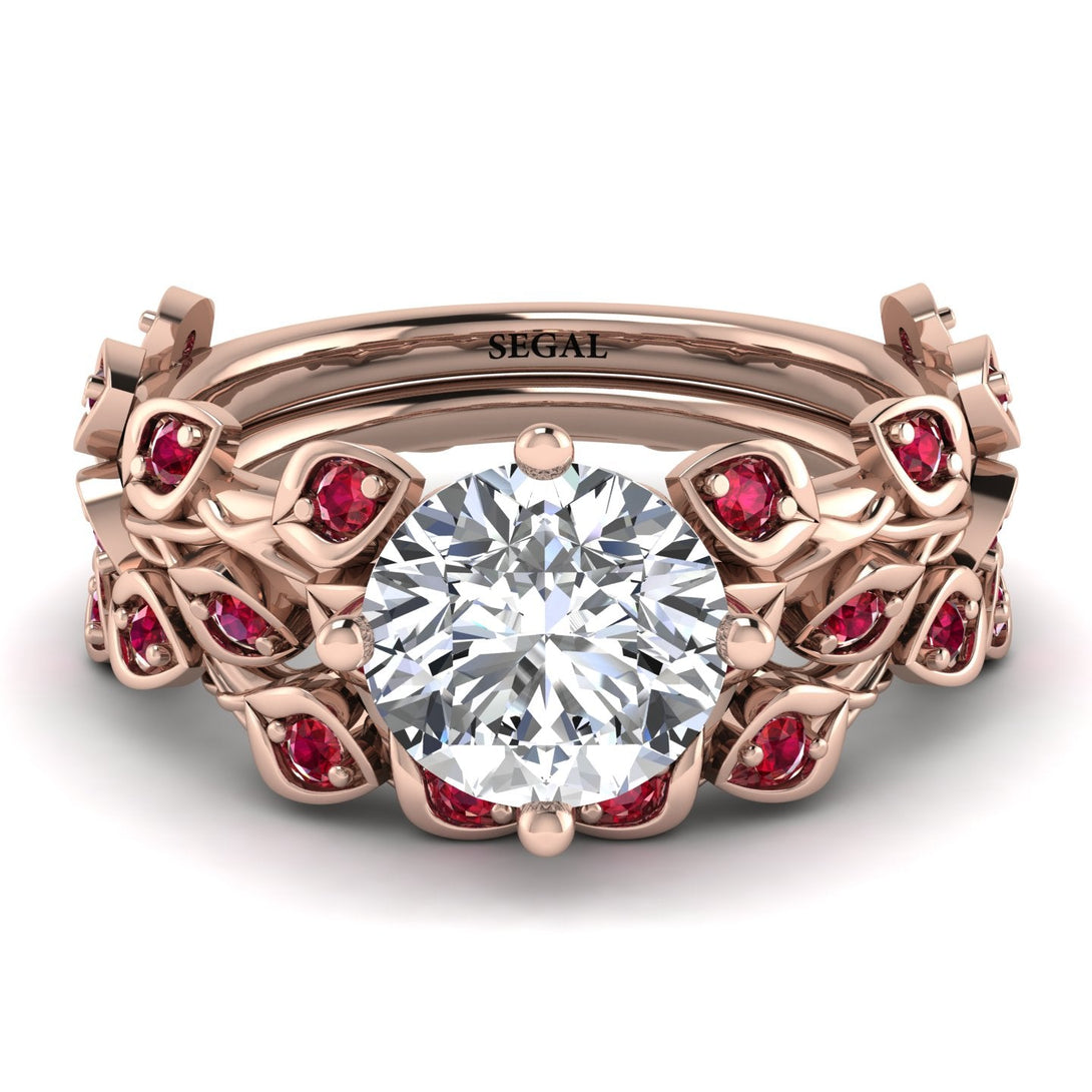 Leaves All Around Natural Diamond Wedding Bridal Set - Sydney 2ct No. 47