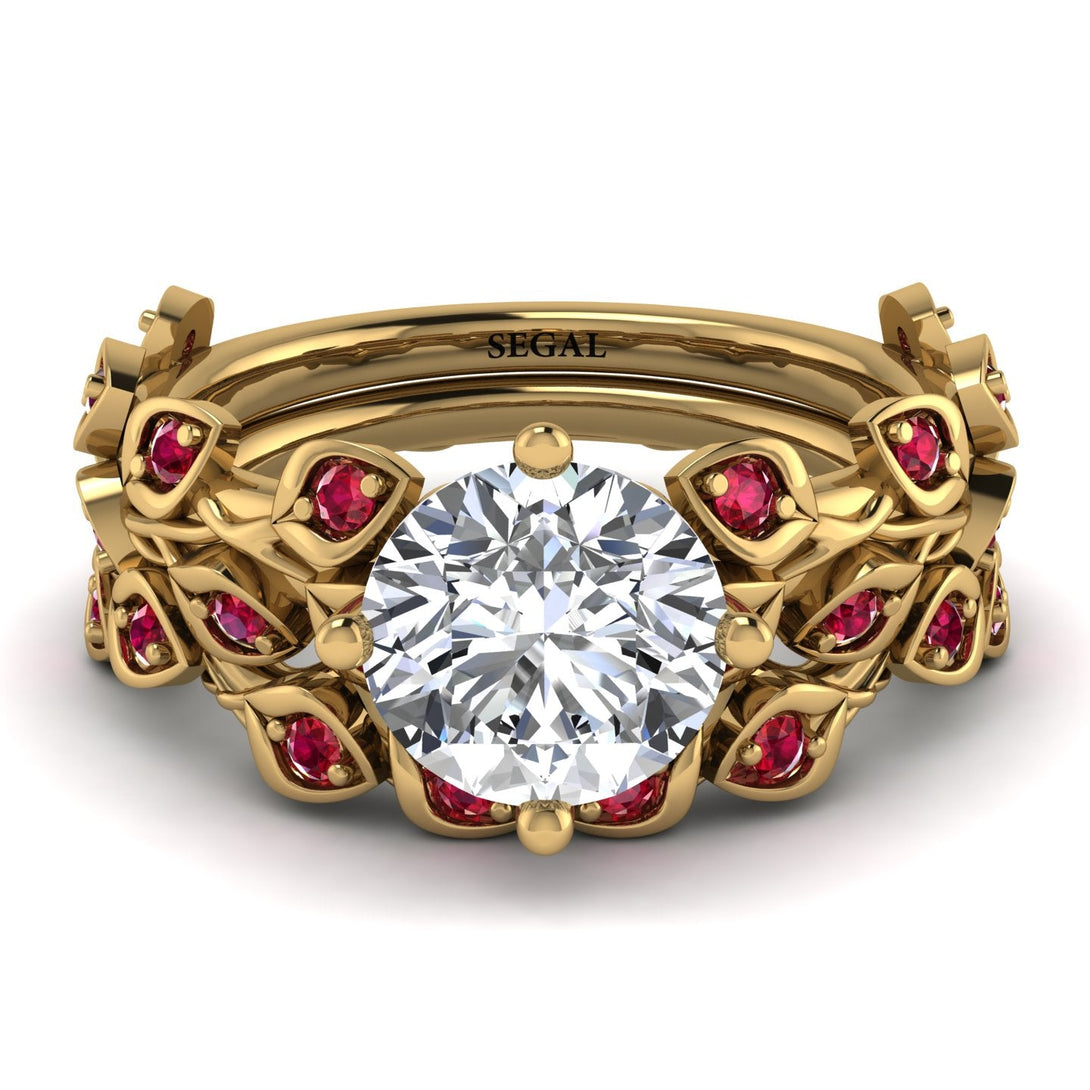 Leaves All Around Natural Diamond Wedding Bridal Set - Sydney 2ct No. 46