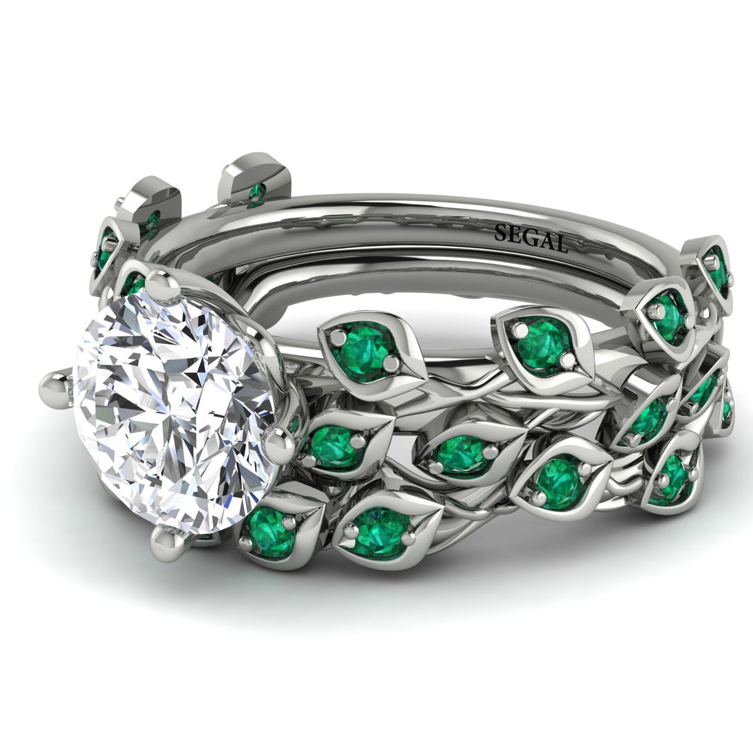 Leaves All Around Natural Diamond Wedding Bridal Set - Sydney 2ct No. 18