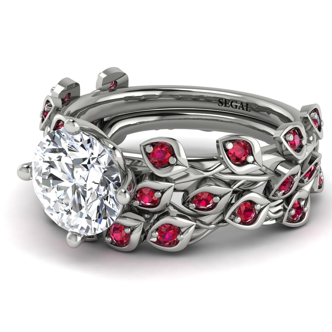 Leaves All Around Natural Diamond Wedding Bridal Set - Sydney 2ct No. 48