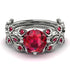 Leaves All Around Red Ruby Wedding Bridal Set - Sydney 2ct No. 57