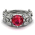 Leaves All Around Red Ruby Wedding Bridal Set - Sydney 2ct No. 12